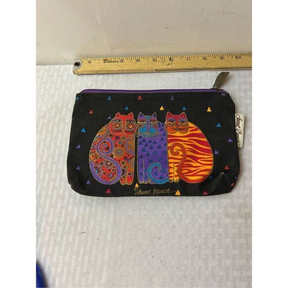 Laurel Burch cats zipper cosmetic bag 8"x6" - Picture 3 of 3